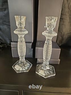 NEW Pair Waterford Crystal TARA Candelabra Candlestick Prisms 10 Candle Holders
