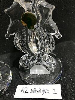 NEW Waterford SEAHORSE Crystal Candle Holder (2) CANDLESTICKS # 40007291 NIB