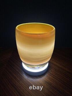 NEW glassybaby? Creme brulee? Hand Blown Glass Candle Votive Holder Made USA