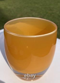 NEW glassybaby? Pumpkin Hand Blown Glass Candle Votive Holder Orange? Made USA