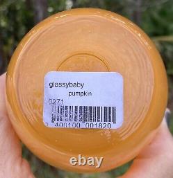 NEW glassybaby? Pumpkin Hand Blown Glass Candle Votive Holder Orange? Made USA