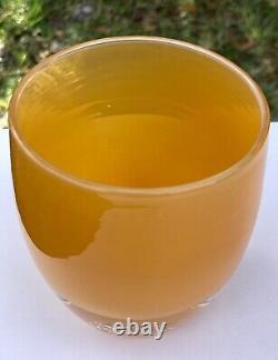 NEW glassybaby? Pumpkin Hand Blown Glass Candle Votive Holder Orange? Made USA