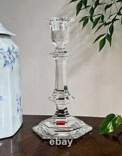NIB Baccarat Versailles 9 Crystal Candlestick Signed Authentic Candle Holder
