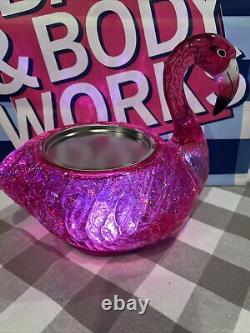 NIB Bath & Body Works FLAMINGO? WATER GLOBE 3 Wick PEDESTAL Candle Holder