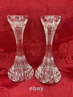 NIB FLAWLESS Exquisite BACCARAT Pair MASSENA Crystal CANDLESTICK CANDLE HOLDERS