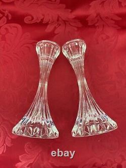 NIB FLAWLESS Exquisite BACCARAT Pair MASSENA Crystal CANDLESTICK CANDLE HOLDERS