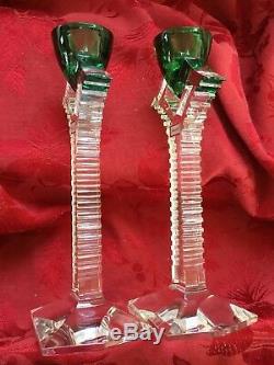 NIB FLAWLESS Exquisite BACCARAT Pair OXYGENE Crystal CANDLE HOLDER CANDLESTICK