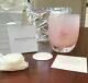 Nib Glassybaby Posie Etched Floral Candle Holder Creamy Pink Retired