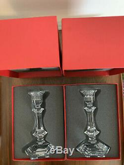 NIB Pair of Baccarat Crystal Harcourt 1841 Candlesticks