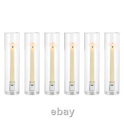 NUPTIO Candle Stick Candle Holder Clear Glass Hurricane Candle Holders for T