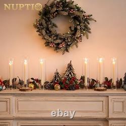 NUPTIO Candle Stick Candle Holder Clear Glass Hurricane Candle Holders for T