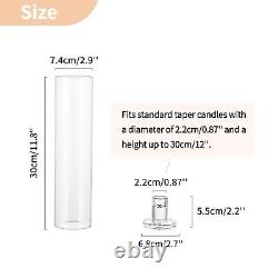 NUPTIO Candle Stick Candle Holder Clear Glass Hurricane Candle Holders for T