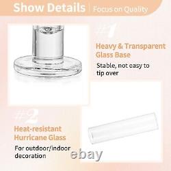 NUPTIO Candle Stick Candle Holder Clear Glass Hurricane Candle Holders for T