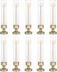 Nuptio Hurricane Glass Candle Holder Set Of 10 Metal Taper Candle Holders With