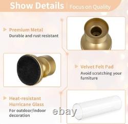 NUPTIO Hurricane Glass Candle Holder Set of 10 Metal Taper Candle Holders with