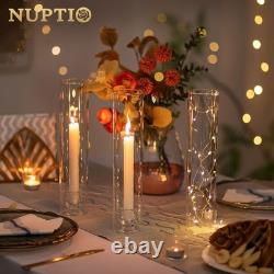 NUPTIO Hurricane Glass Candle Holders 12 H Set of 10