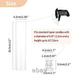 NUPTIO Hurricane Glass Candle Holders 12 H Set of 10