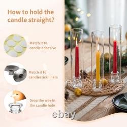 NUPTIO Hurricane Glass Candle Holders 12 H Set of 10