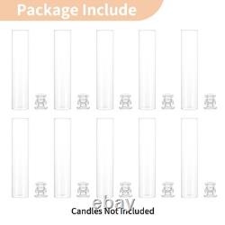 NUPTIO Hurricane Glass Candle Holders 12 H Set of 10