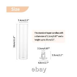 NUPTIO Taper Candle Holders Glass Hurricane Candle Holder Bulk for Tapered C
