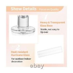NUPTIO Taper Candle Holders Glass Hurricane Candle Holder Bulk for Tapered C