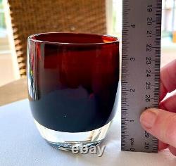 NWT Glassybaby Dad Amber Brown Votive Candle Holder-discontinued color