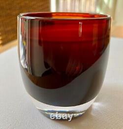 NWT Glassybaby Dad Amber Brown Votive Candle Holder-discontinued color
