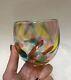Nwt Glassybaby Iced Tea Drinker Glass Yellow Teal Pink