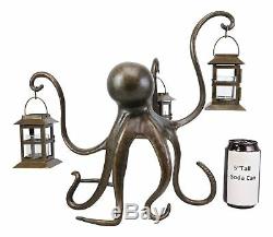 Nautical Sea Giant Kraken Octopus Trio Candle Holder Lanterns Home Garden Statue