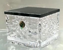 Ne Waterford Lismore Revolution Covered Box+black Marble Lid, Crystal Jar Dish