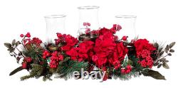 Nearly Natural 4659 Hydrangea Holiday Candelabrum Centerpiece