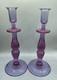 Neodymium Glass Candle Holders Set 2