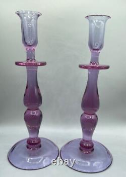 Neodymium Glass Candle Holders Set 2