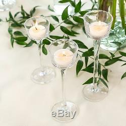New 48 Piece Lot Long-Stem Glass Tealight Holiday Candle Holders 6 7 8