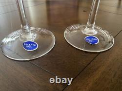 New Argento Italy 10.75'' Glass and 800 silver Candle Sticks Holders Pair Signed
