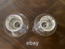 New Argento Italy 10.75'' Glass and 800 silver Candle Sticks Holders Pair Signed