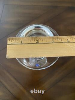 New Argento Italy 10.75'' Glass and 800 silver Candle Sticks Holders Pair Signed