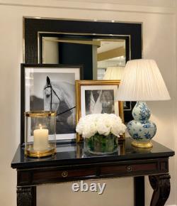 New Classic Polished Brass Hurricane Candle Holder in the Style of Ralph Lauren