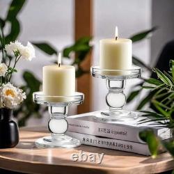 New Clear Glass Pillar Candle Holder(3-Pack) New Clear Glass Pillar Candle Holder(3-Pack)
