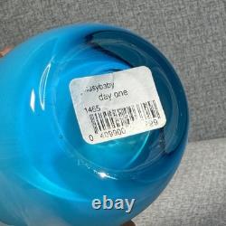 New Glassybaby Pre-Triskelion Day One 1465 Votive Glass Candle Holder Baby Blue