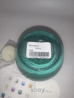 New! Glassybaby Pre-Triskelion Retired Green Believe 3 5/8 with Label & 2022 Tag