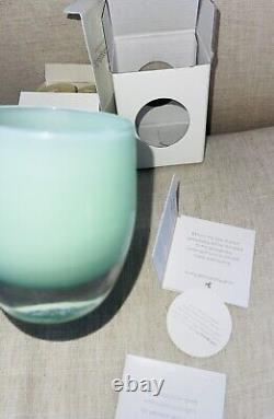 New! Lot Of 12 Beeswax Glassybaby Votive Candle Holder Thank You Seafoam Green