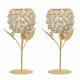 New Premium Crystal Rose Brass Candle Holder For Decoration Set Of 2