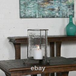 Nicia Farmhouse Style XXL 14 Aged Meta Hammered Glass Candle Holder Uttermost