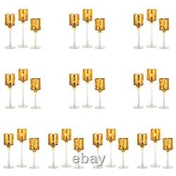 Nuptio 30 Pcs Glass Tealight Holders Gold Glass Candle Holders Bulk for Tea