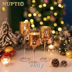 Nuptio 30 Pcs Glass Tealight Holders Gold Glass Candle Holders Bulk for Tea