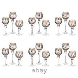 Nuptio Glass Candle Holders Silver Votive Candle Holder 6 Sets (18 Pcs) Glass