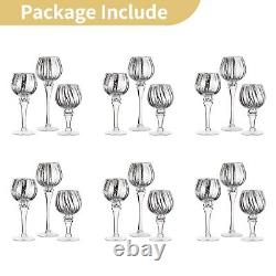 Nuptio Glass Candle Holders Silver Votive Candle Holder 6 Sets (18 Pcs) Glass