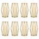 Nuptio Gold Pillar Candle Holder 8 Pcs Glass Hurricane Candles Holders With