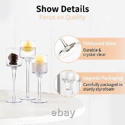 Nuptio Tall Glass Candle Holder for Pillar Candles 18 Pcs Candle Holders fo